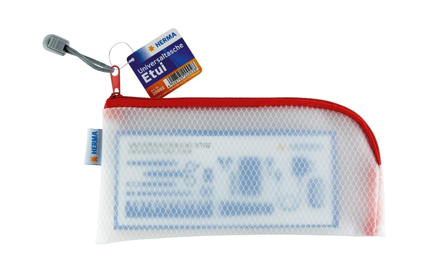 HERMA Etui Mesh Bag 23 x 11 cm, Rot/Weiss