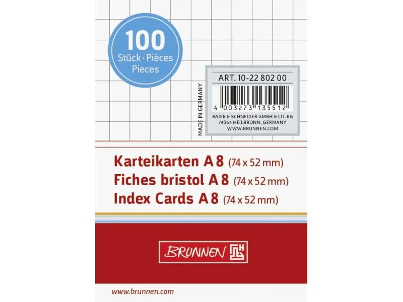 Brunnen Karteikarten A8 Kariert