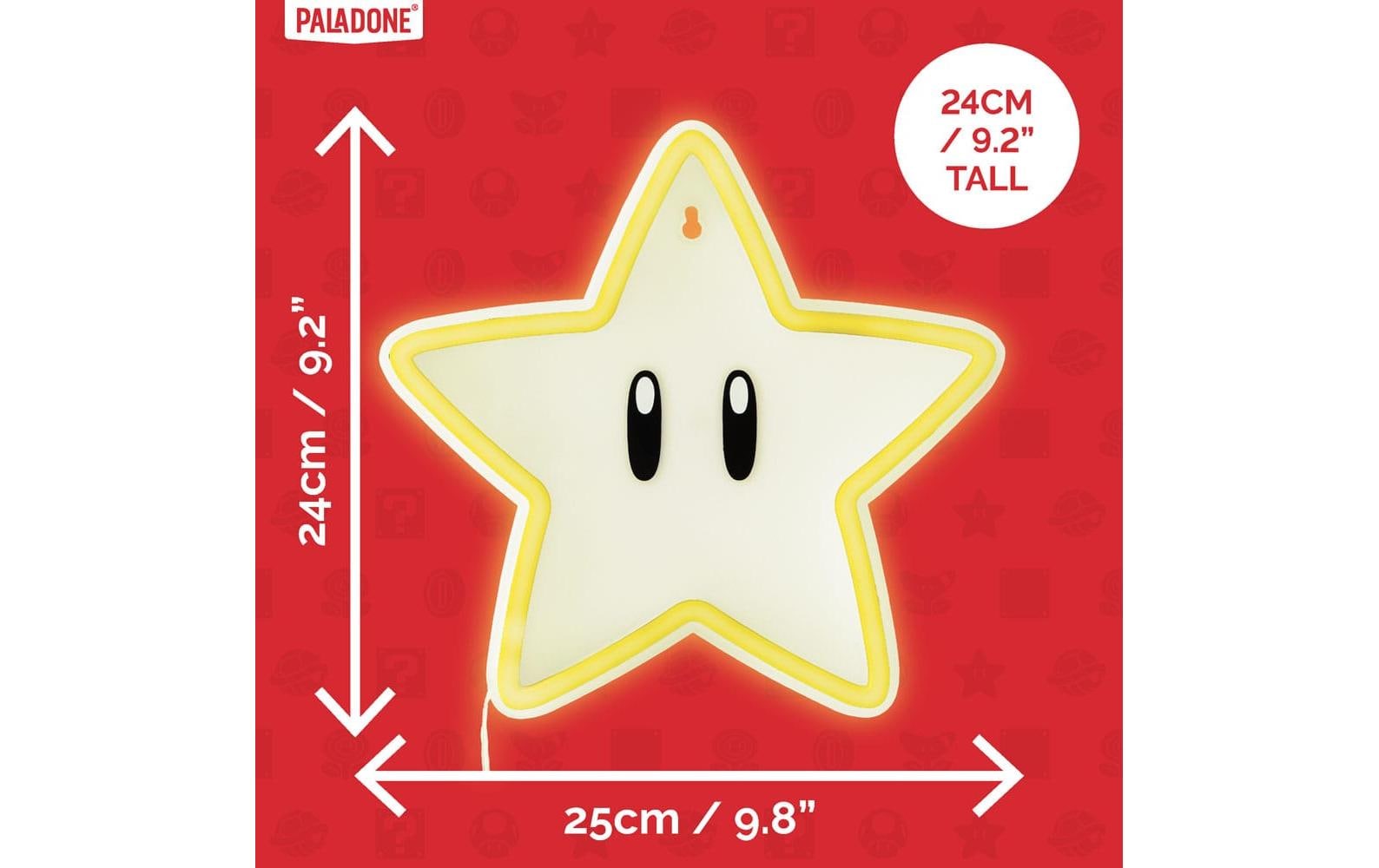 Paladone Dekoleuchte Super Mario LED Super Star Neon 24 x 25 x 2 cm