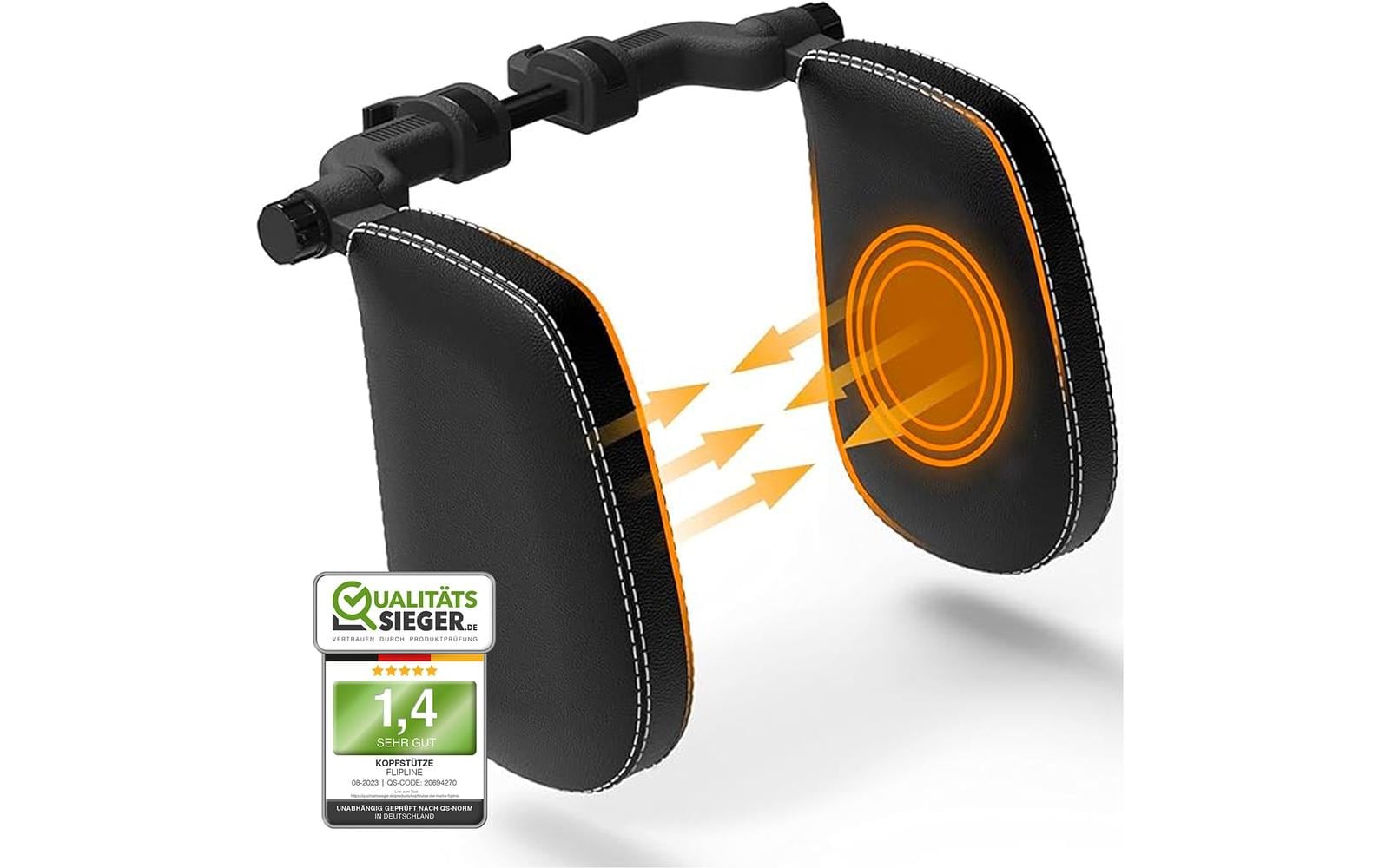 Flipline Auto-Kopfstütze, weisse Nähte Flipline Auto-Kopfstütze, weisse Nähte