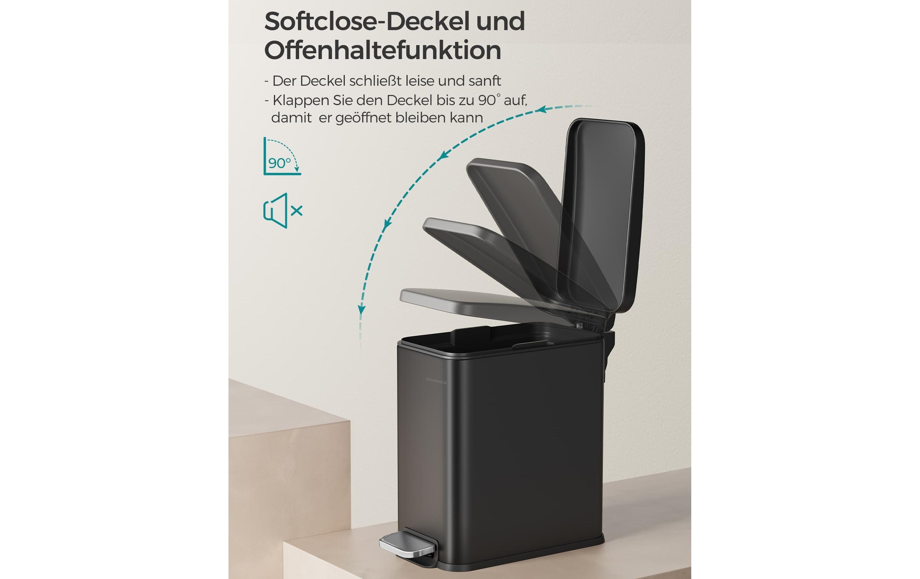 Songmics Kosmetikeimer 5 l, Schwarz