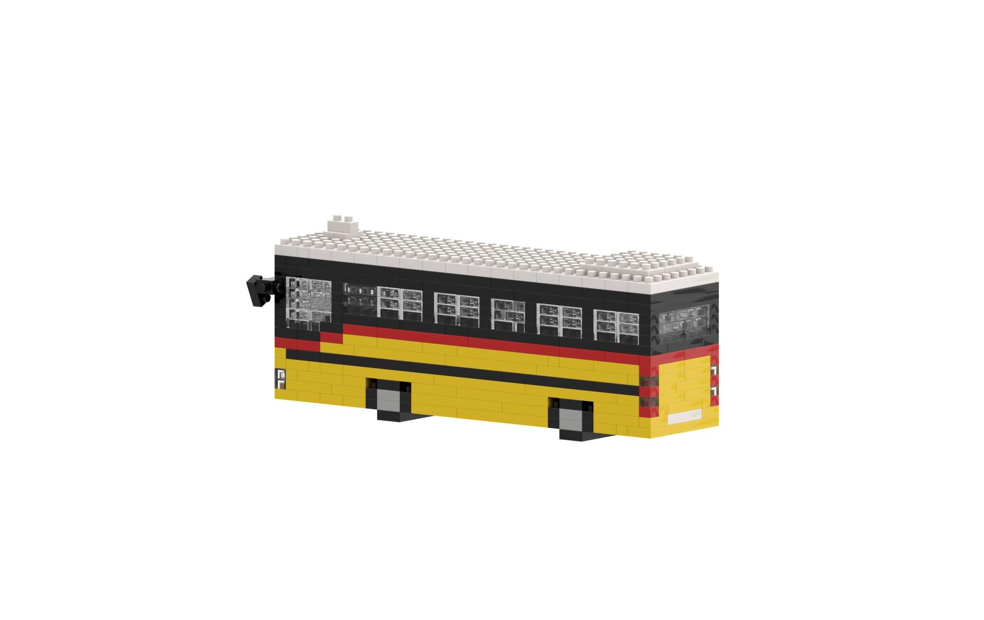 BRIXIES Bausteinmodell Schweizer Postauto aus 339 Bausteinen