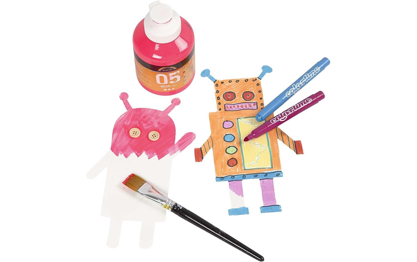 Creativ Company Bastelpapier Roboter 16 Stück, Weiss