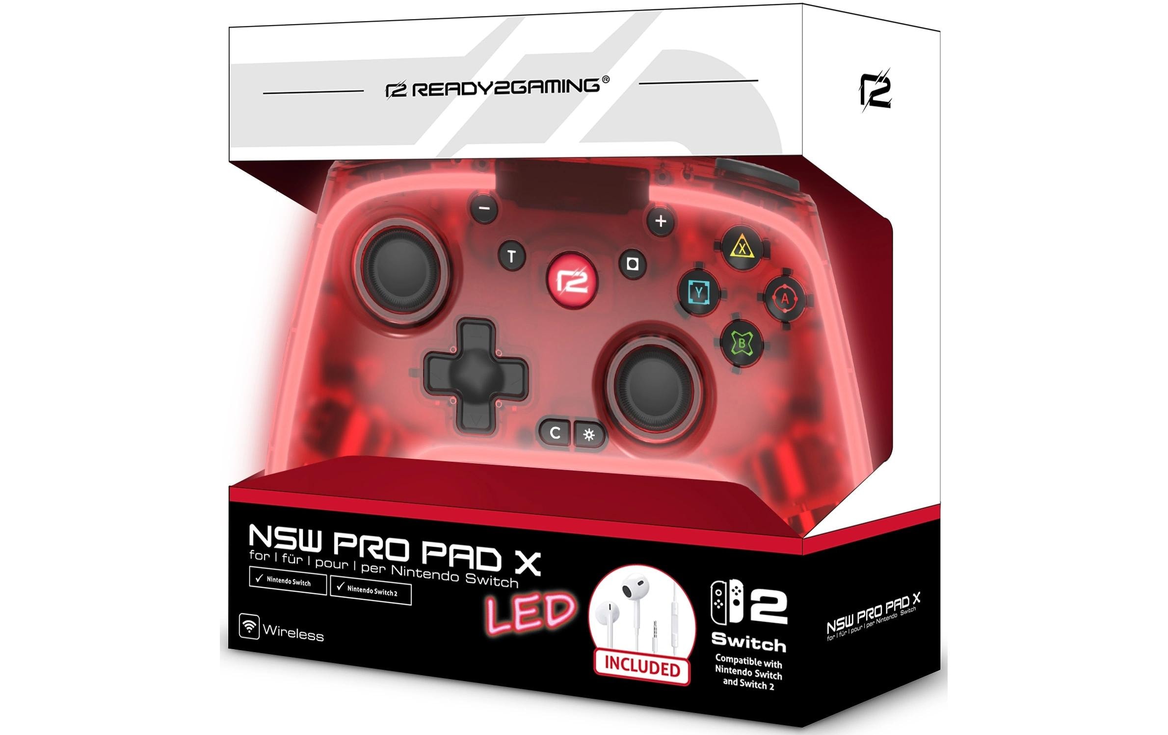 GAME Controller Pro Pad X2 LED Edition Rot für NSW 2