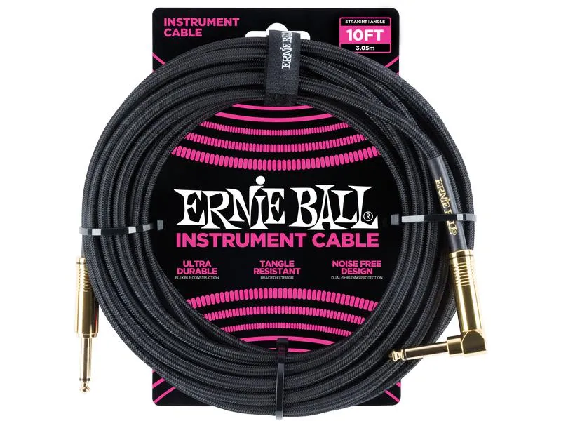 Ernie Ball Instrumentenkabel 6081 – 3.05 m, Schwarz Ernie Ball Instrumentenkabel 6081 – 3.05 m, Schwarz