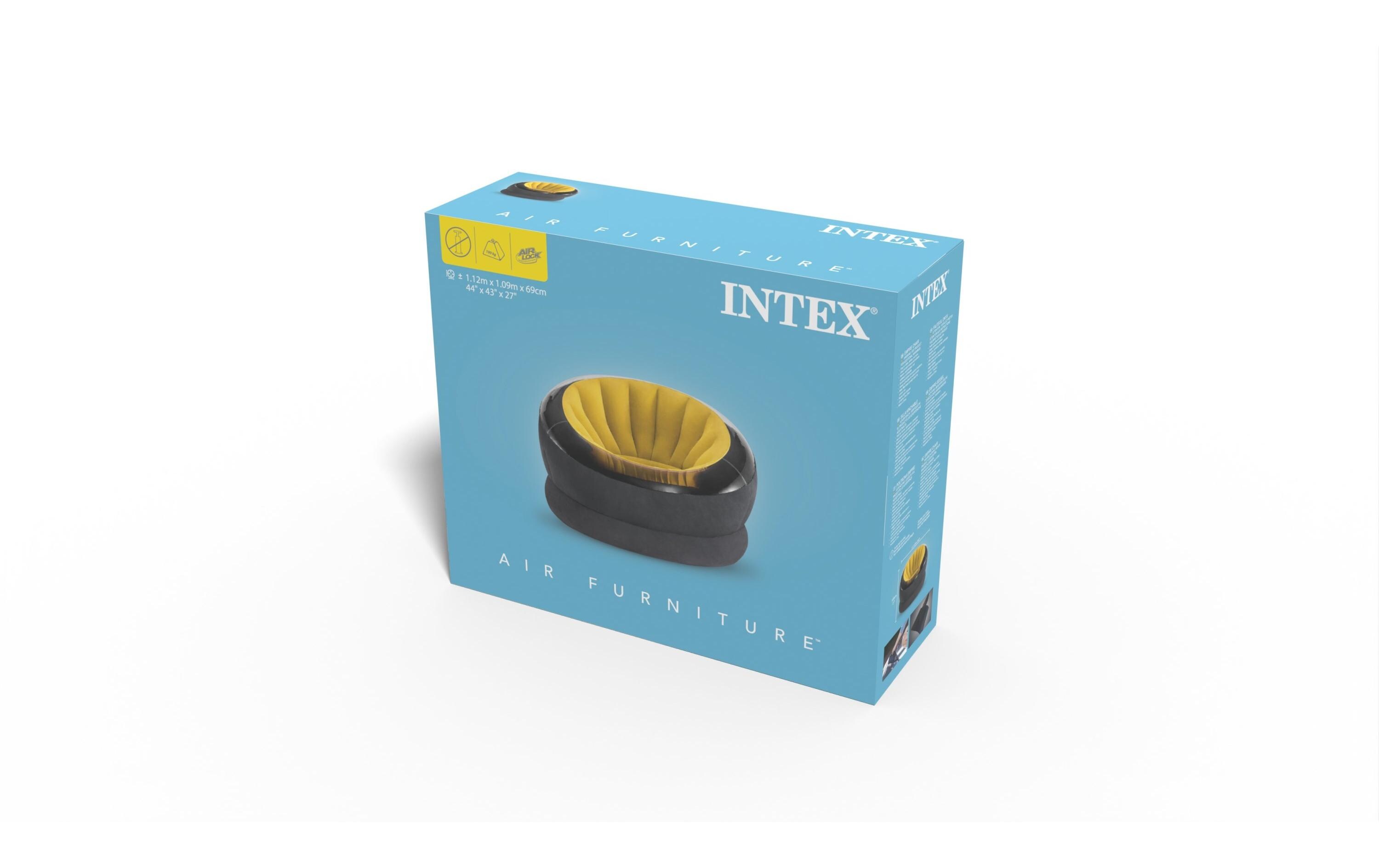 Intex Aufblasbarer Sessel Empire 112 x 109 cm, Gelb, Schwarz