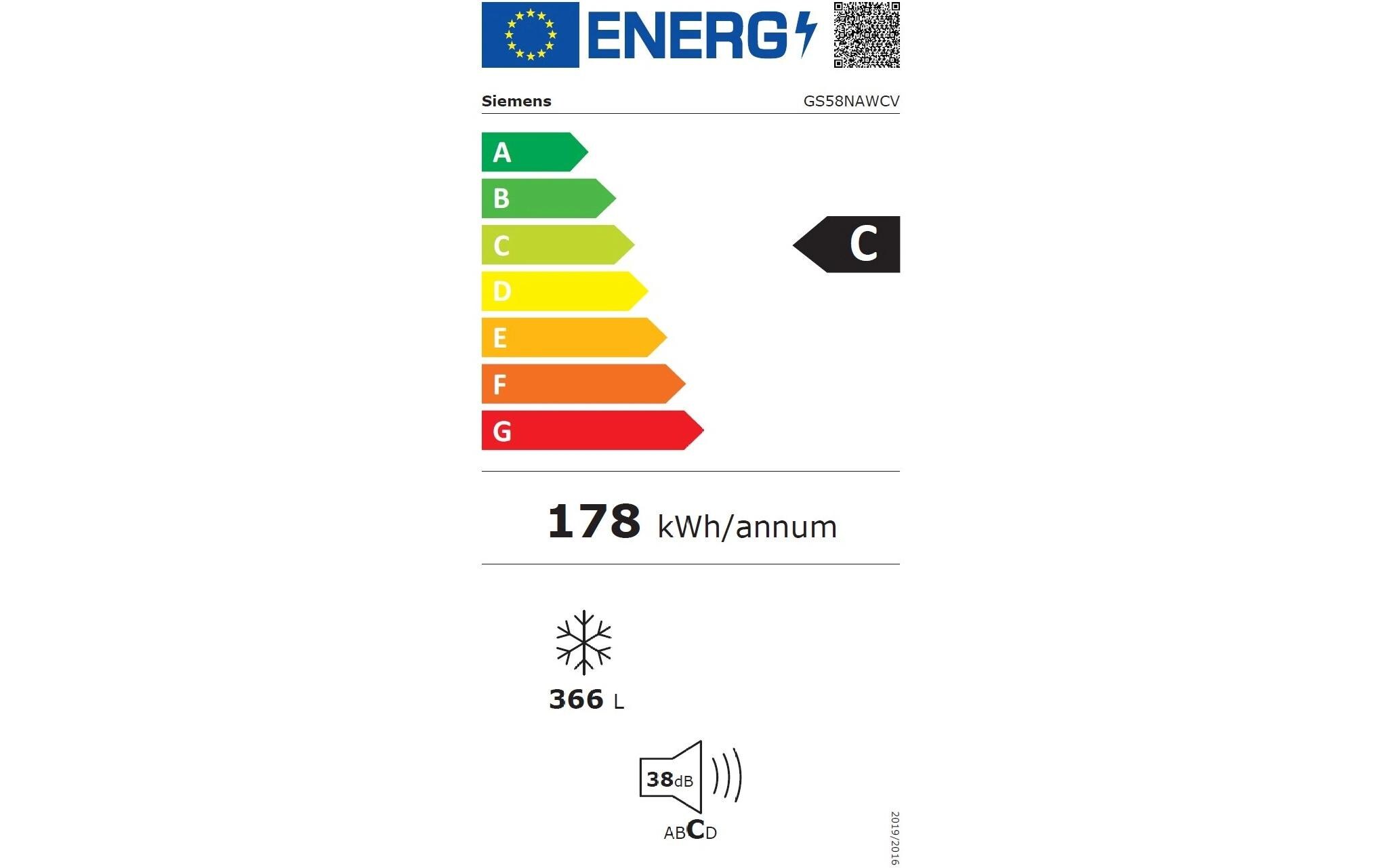 Siemens Gefrierschrank GS58NAWCV Rechts