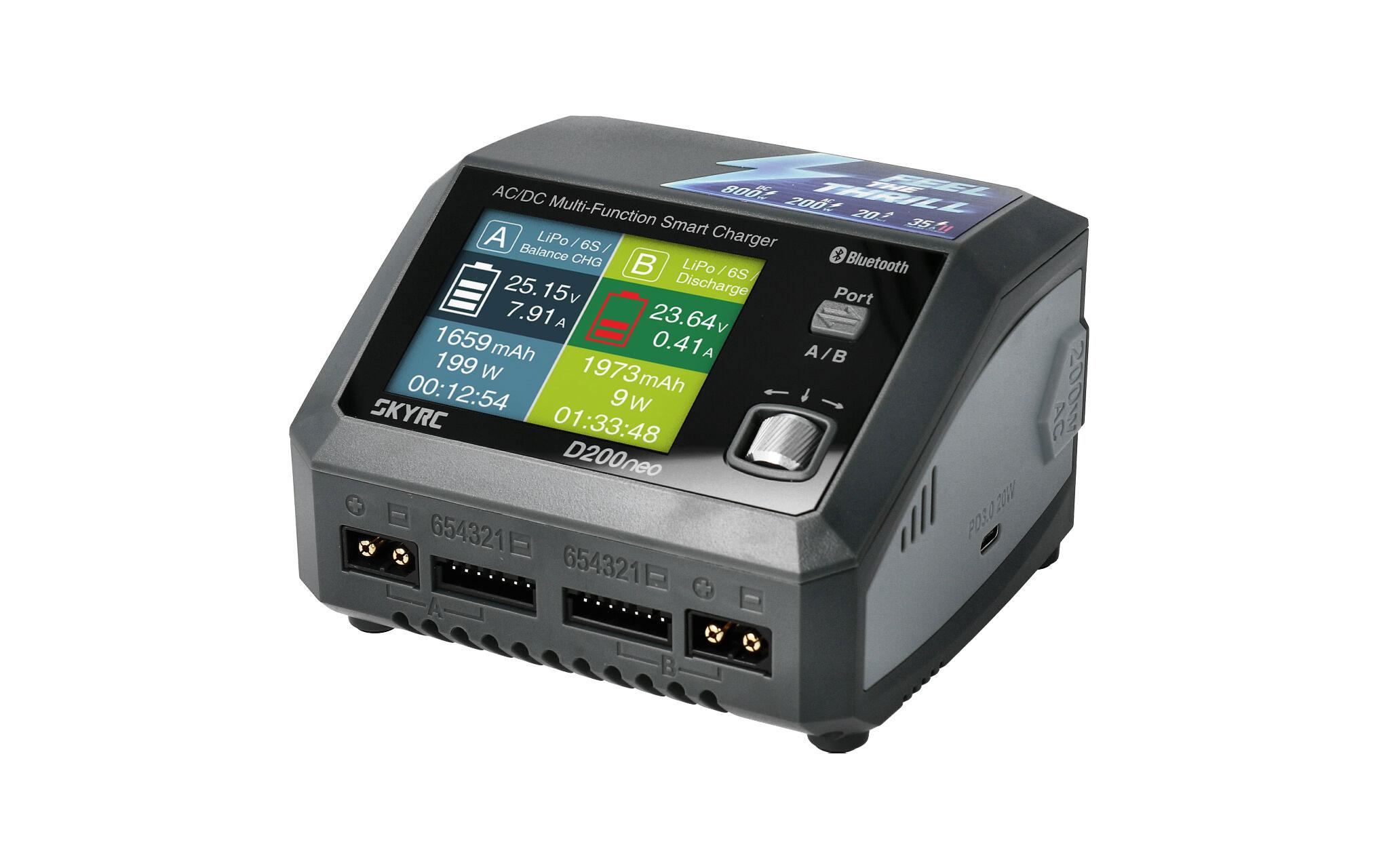 SKYRC Dual-Ladegerät D200 Neo 200W AC / 800W DC, 1-6S SKYRC Dual-Ladegerät D200 Neo 200W AC / 800W DC, 1-6S