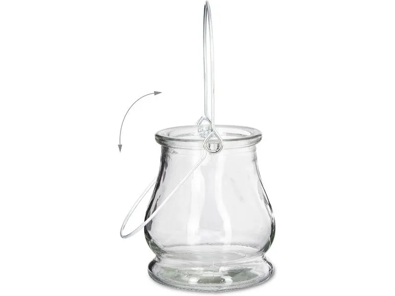 relaxdays Windlicht 10 cm, Glas, 12 Stück