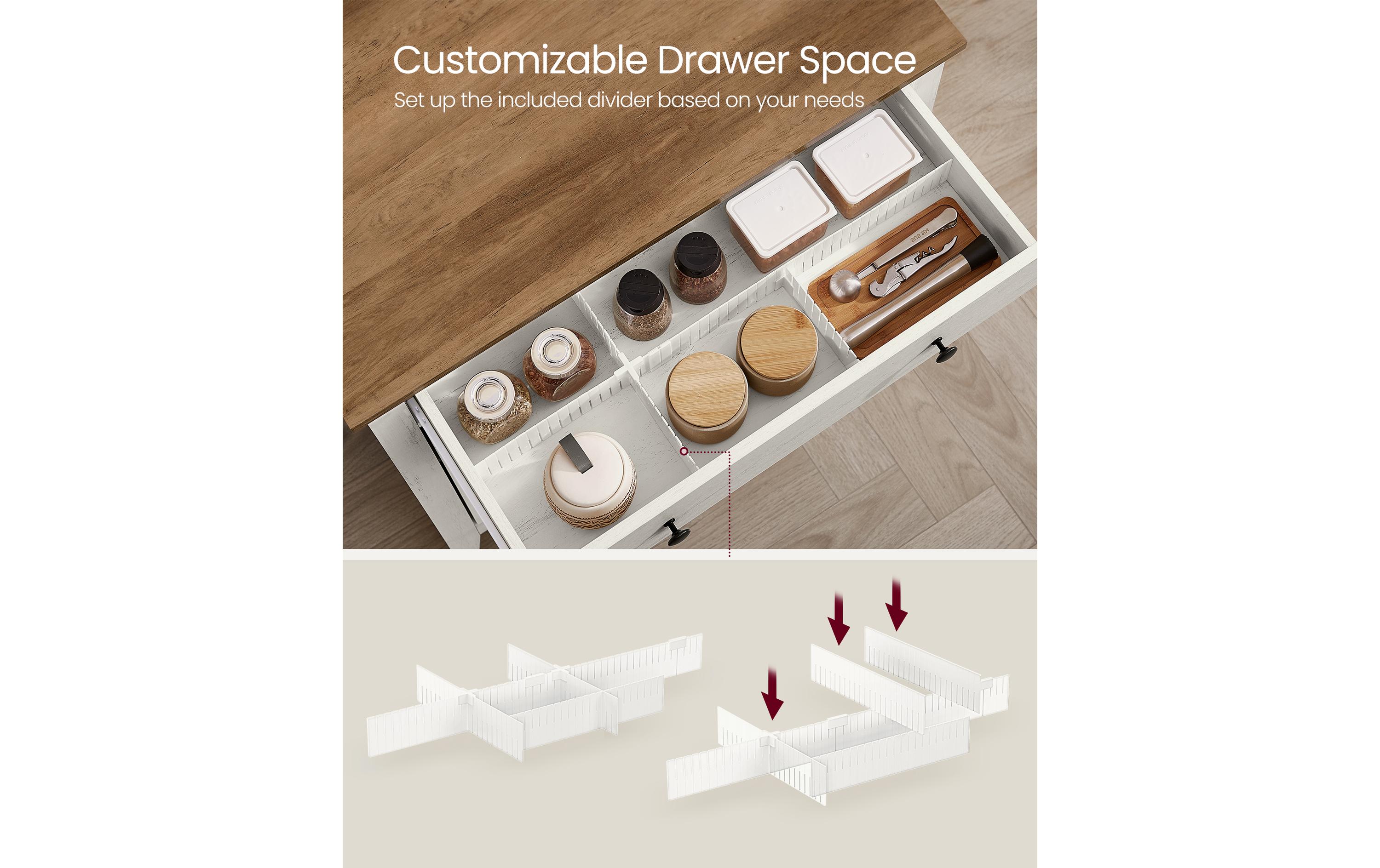 VASAGLE Kommode 80 x 80 cm, Beige/Weiss