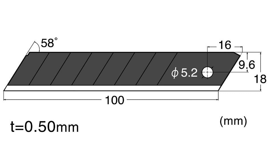 NT Cutter Ersatzklinge BL-13P 18 mm, Schwarz, 10 Stück