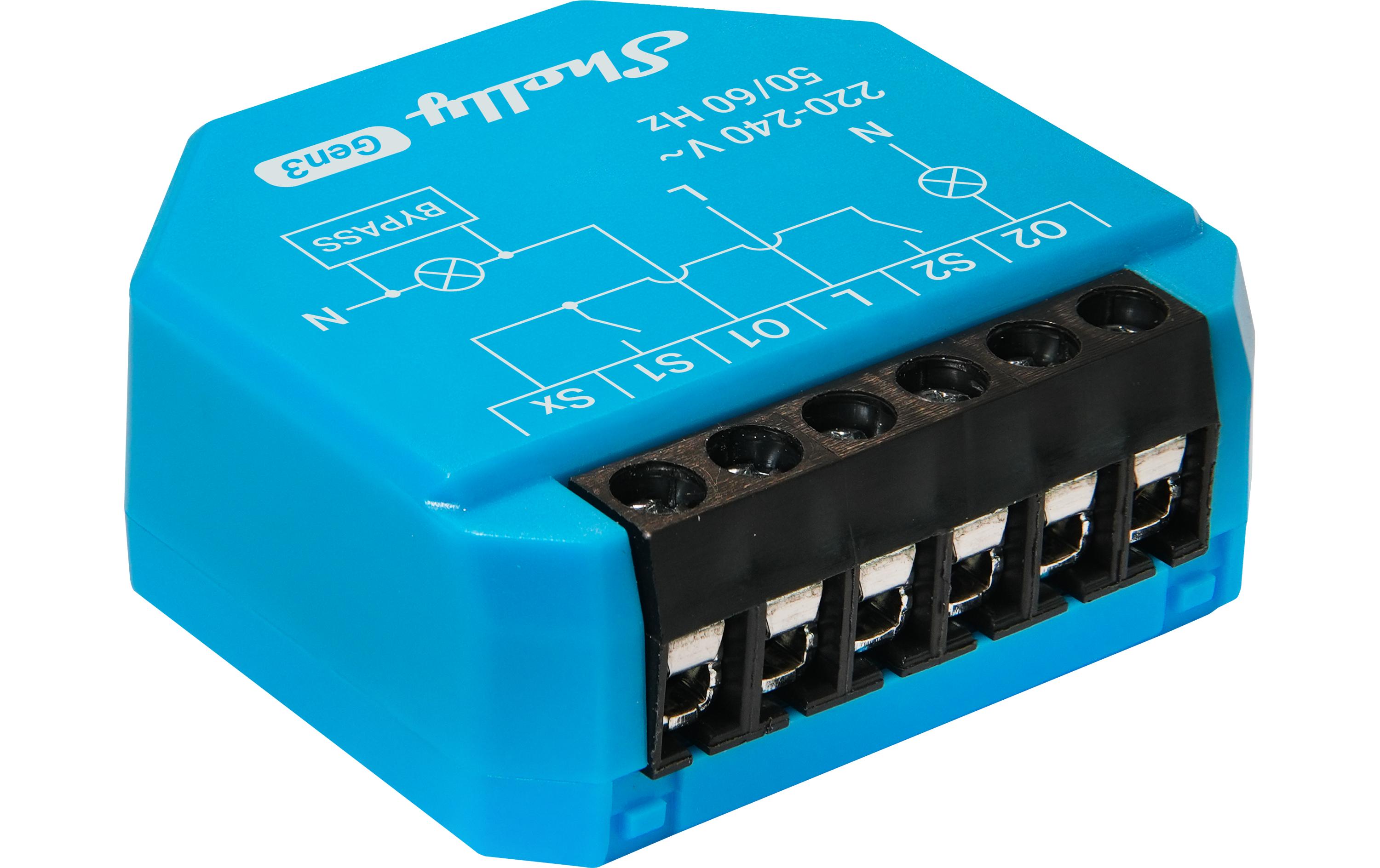 Shelly WLAN-Schaltaktor 2 l Gen3 10 A, Bluetooth Bypass