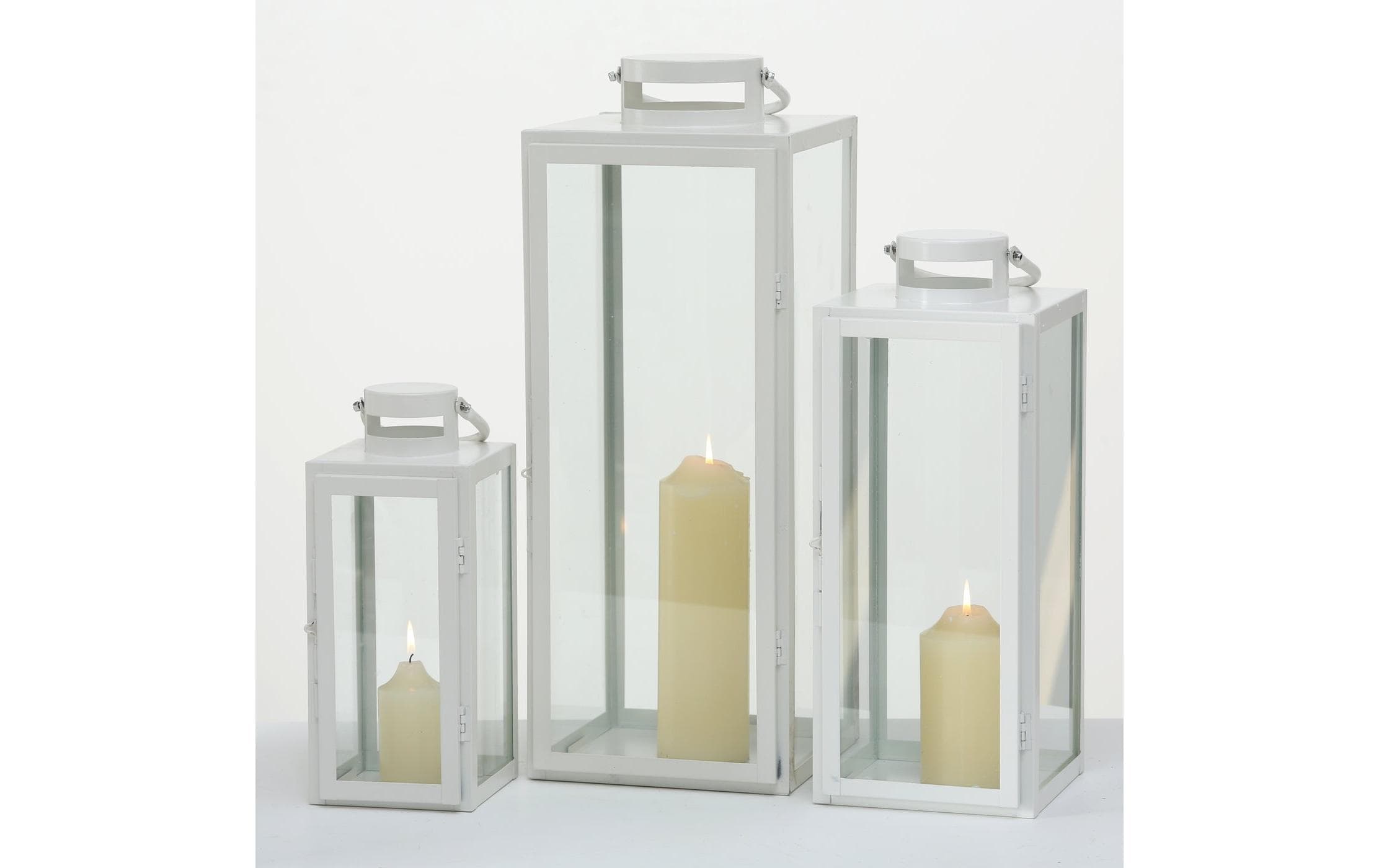 Boltze Laterne Arana 3-teilig, Transparent/Weiss