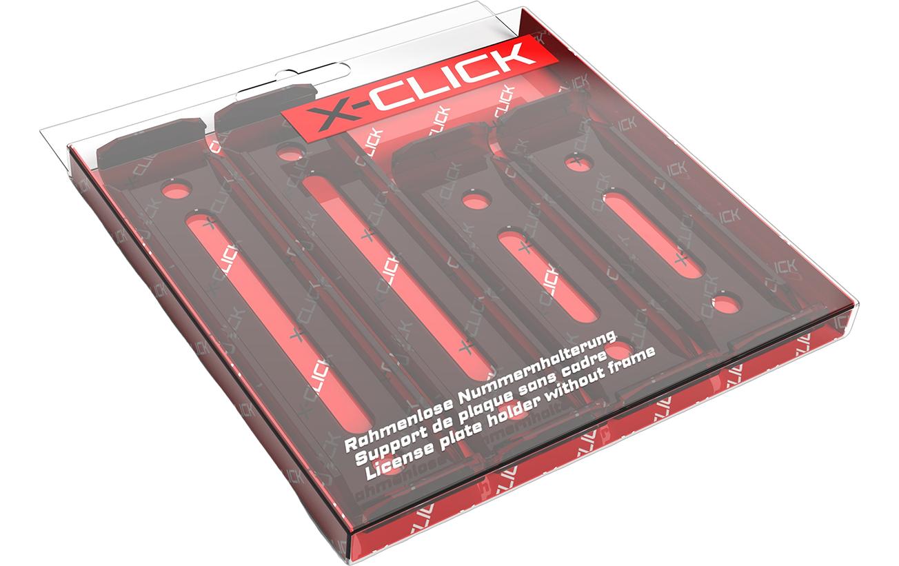 X-Click Rahmenloser Nummernhalter Shadow Black, 30 x 8 cm/50 x 11 cm