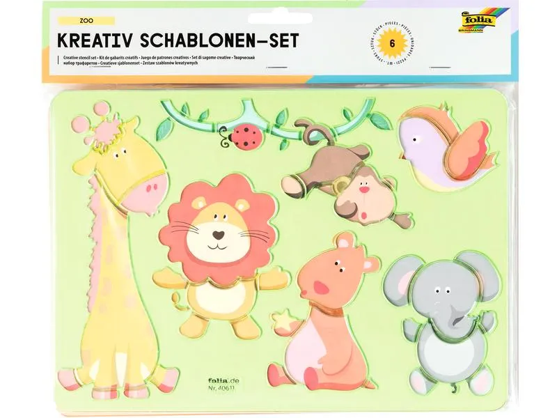 Folia Schablone Zoo 6 Stück Folia Schablone Zoo 6 Stück