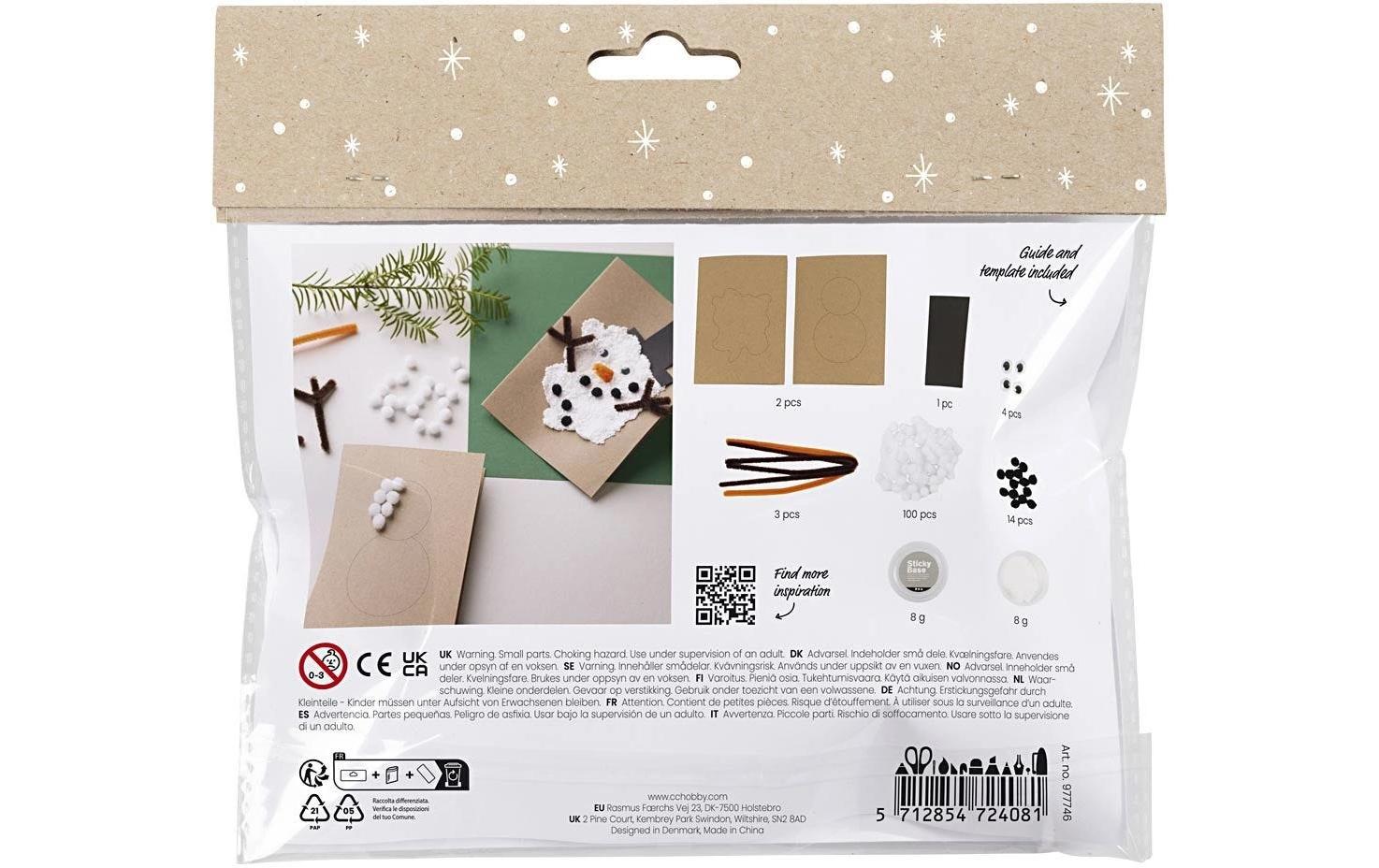 Creativ Company Bastelset Weihnachtskarten mit Schneemann Schneemann