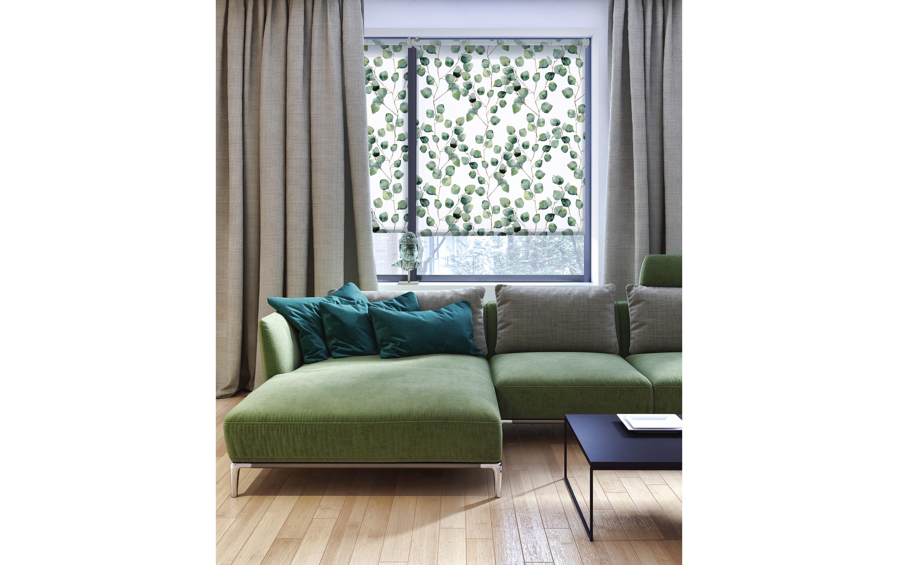 Gardinia EF Rollo Isabella 60 x 150 cm, Grün/Weiss