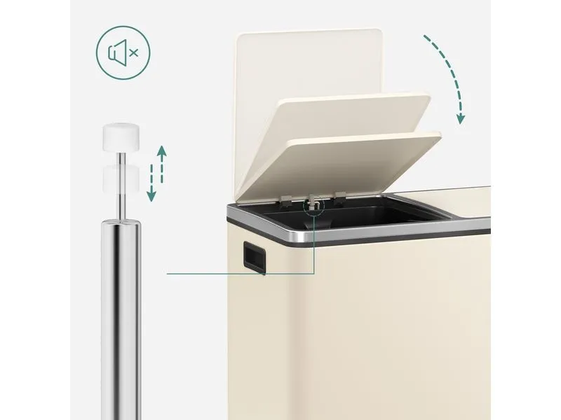 Songmics Abfalleimer 60 l, Edelweiss
