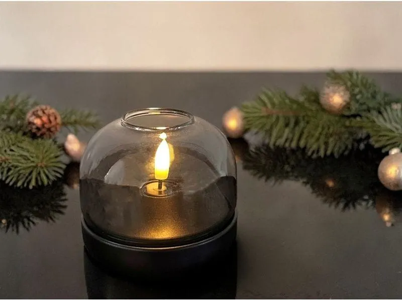 Dameco LED Windlicht aus Glas braunmit 1 LED Dameco LED Windlicht aus Glas braunmit 1 LED