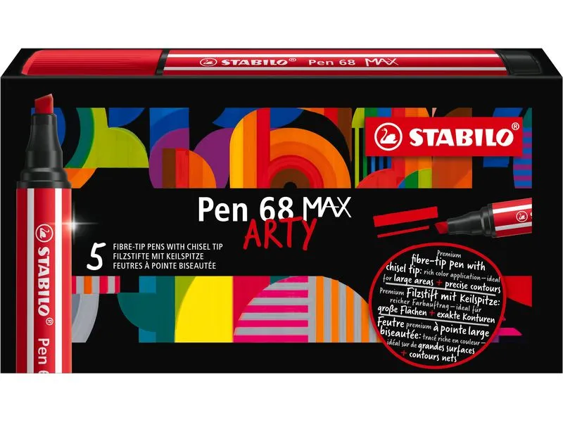 STABILO Filzstift Pen 68 MAX Gelb, 5 Stück