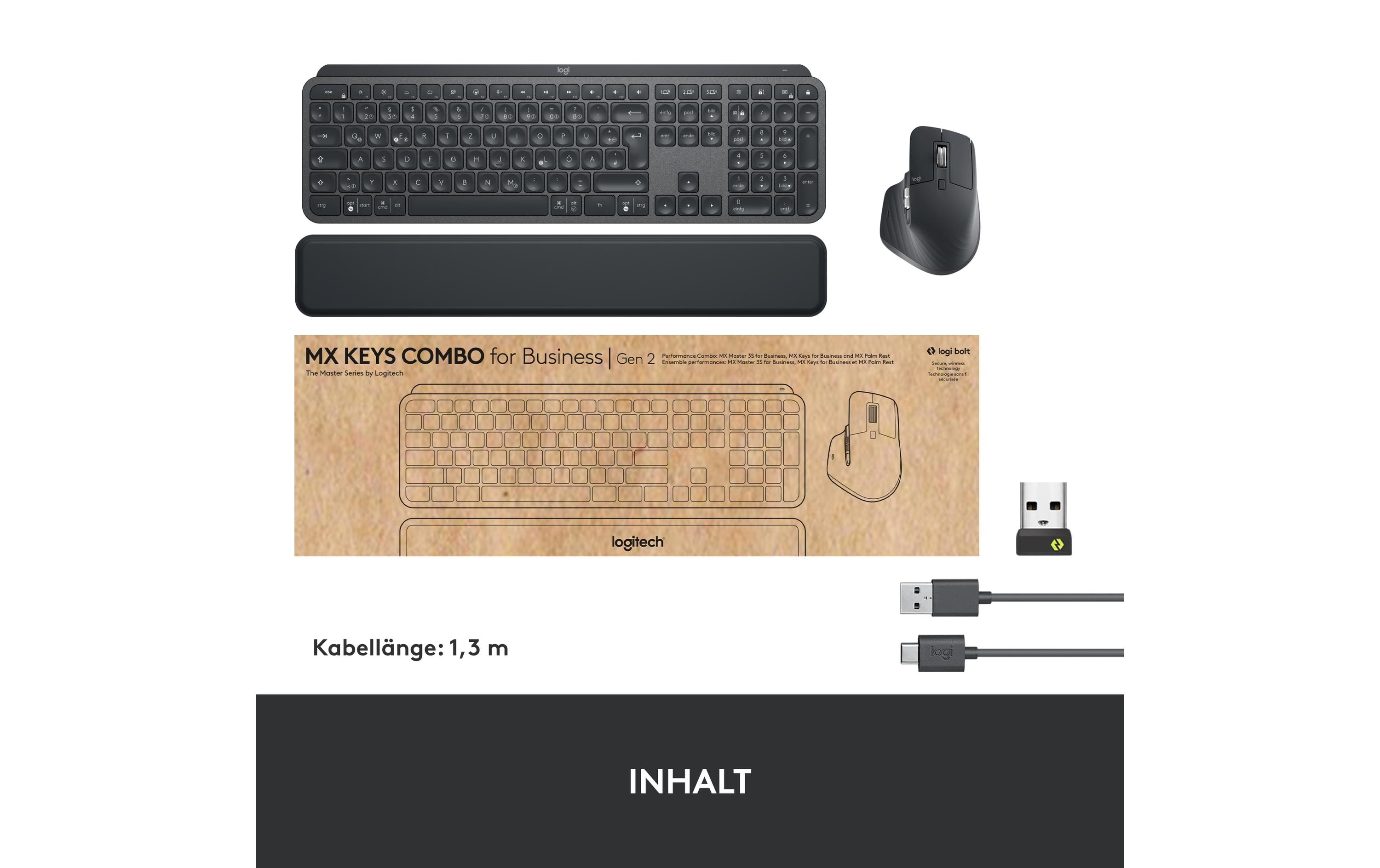 Logitech Tastatur-Maus-Set MX Keys Combo for Business 2. Gen Logitech Tastatur-Maus-Set MX Keys Combo for Business 2. Gen