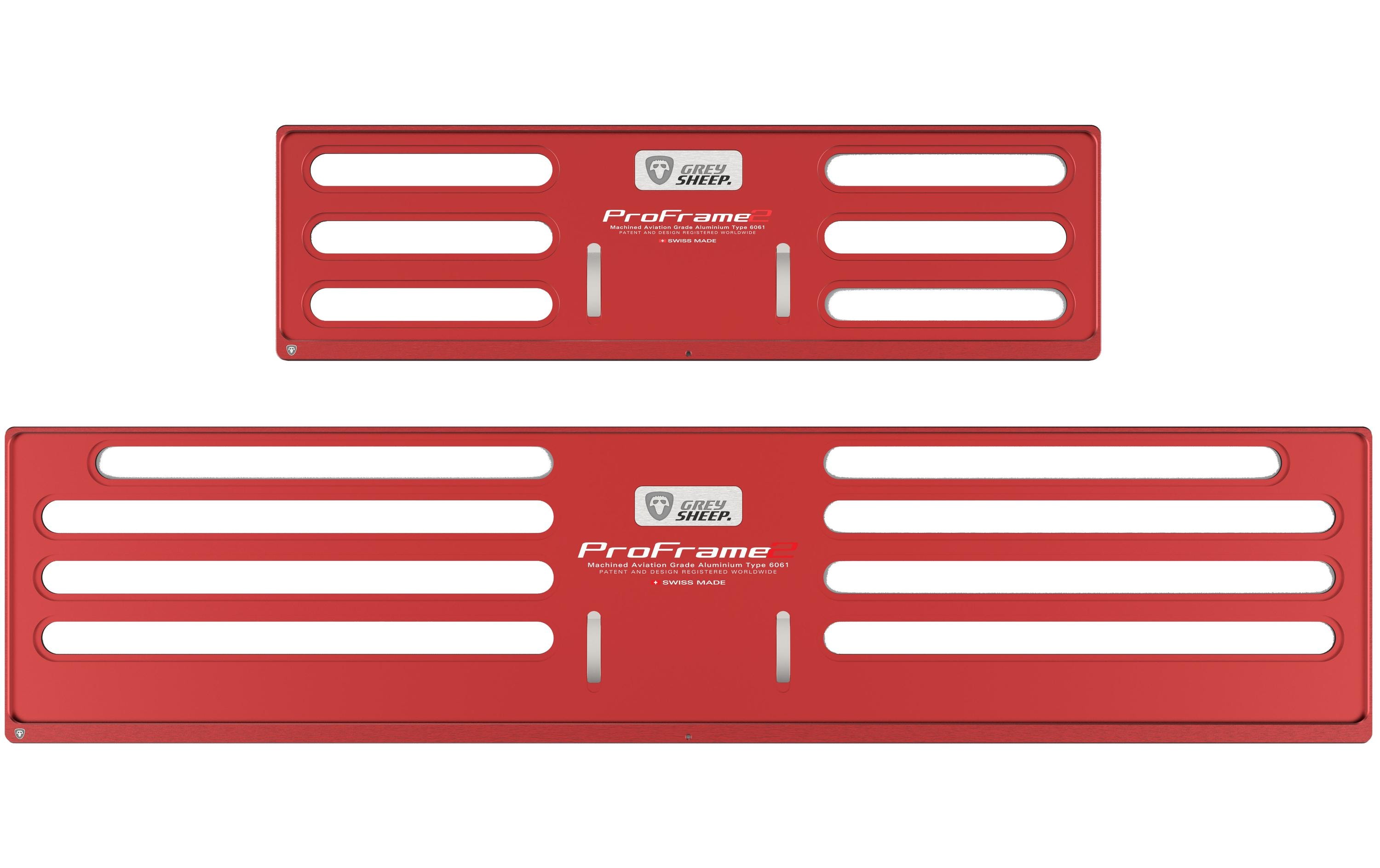 GREY SHEEP. Kennzeichenhalterset ProFrame 2, KFZ-lang, Velocity Red GREY SHEEP. Kennzeichenhalterset ProFrame 2, KFZ-lang, Velocity Red