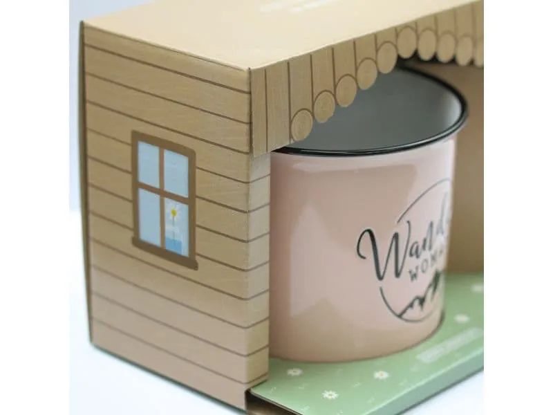 Grafik Werkstatt Vintage Becher Bergglück, Wanderwoman Grafik Werkstatt Vintage Becher Bergglück, Wanderwoman