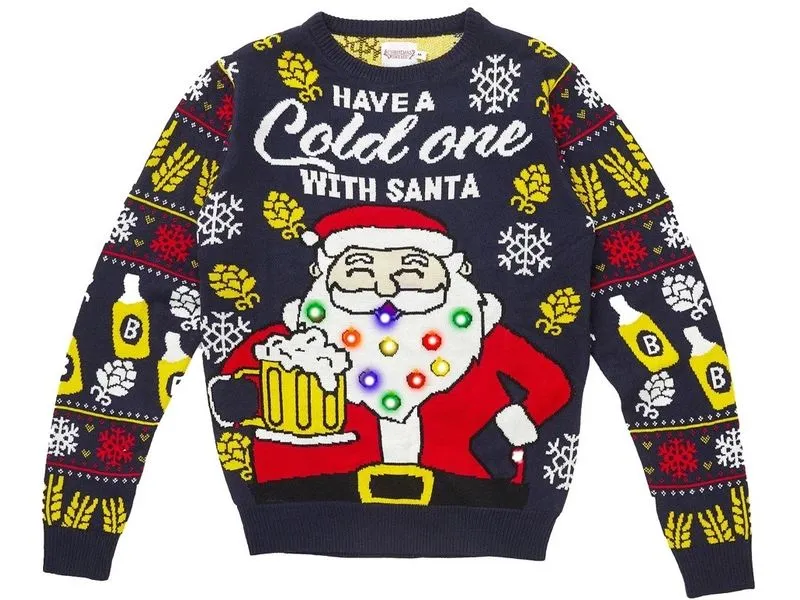 Christmas Sweats Have a Cold One With Santa LED S Christmas Sweats Have a Cold One With Santa LED S