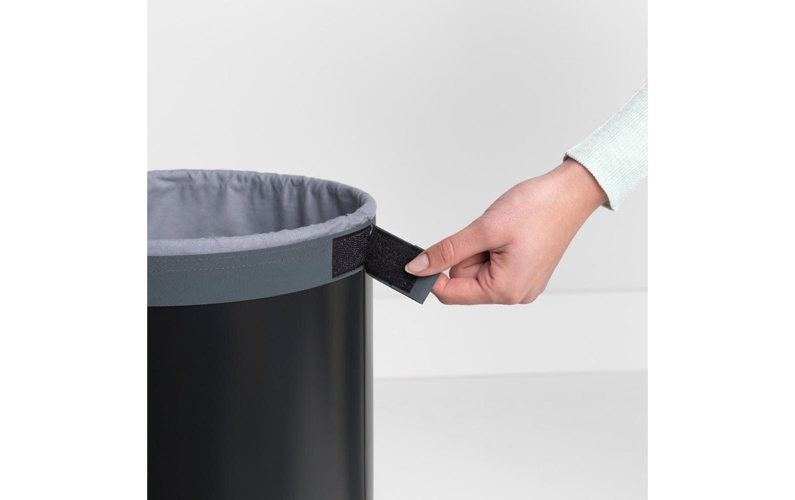 Brabantia Wäschesammler mit Korkdeckel, 35 Liter, Schwarz