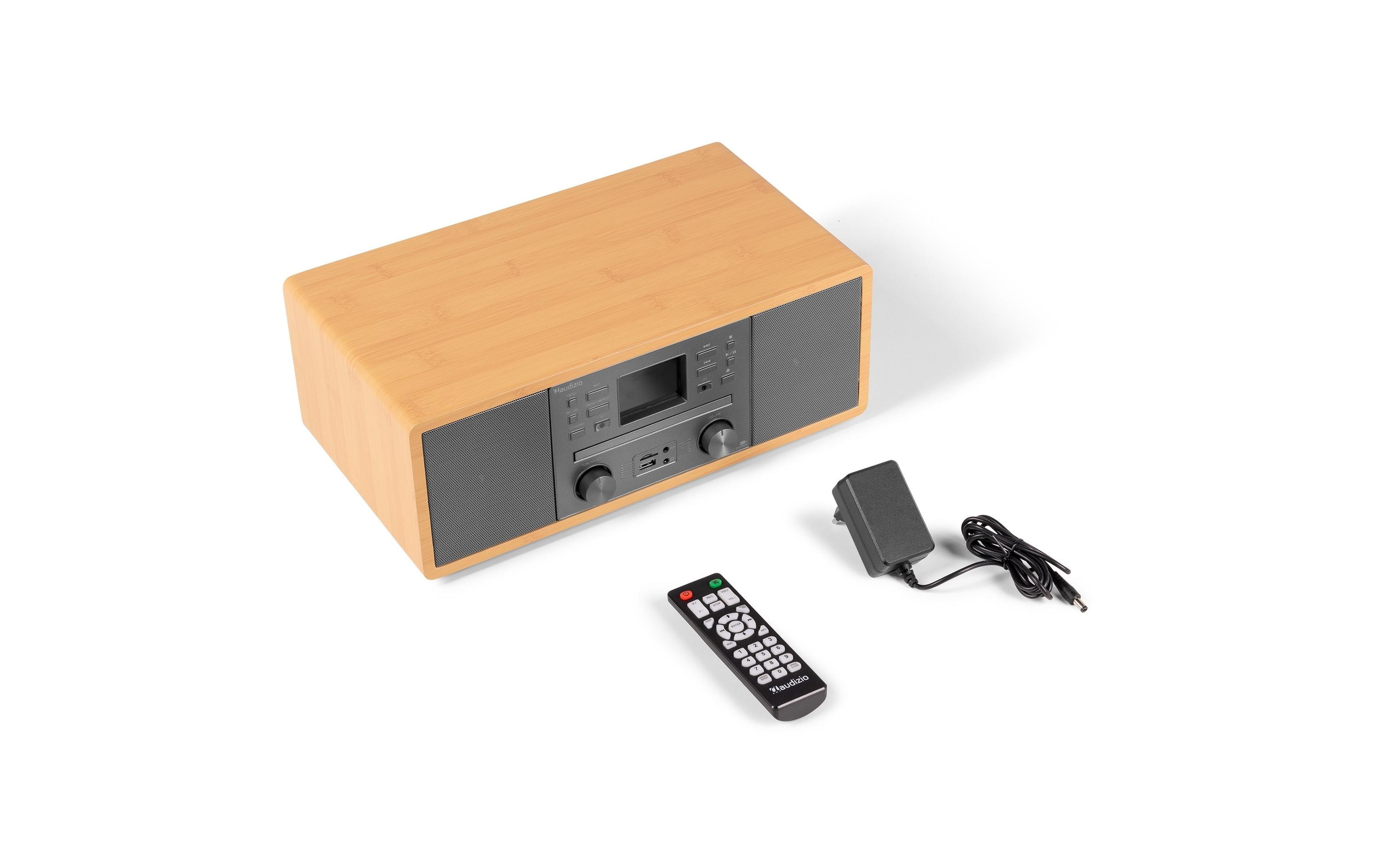 Audizio Avola-BMB DAB+/FM Radio mit BT u. CD, WLAN, bambus Braun