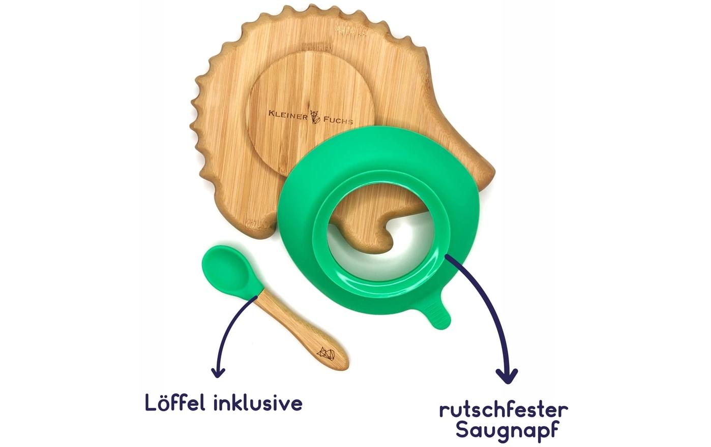 Kleinfuchs Kinderteller Bambus Igel Grün Kleinfuchs Kinderteller Bambus Igel Grün