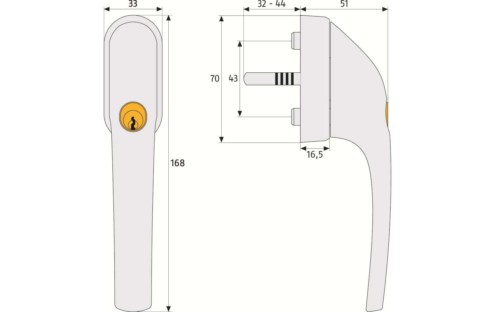 Abus Fenstergriff FG300, Abschliessbar Weiss