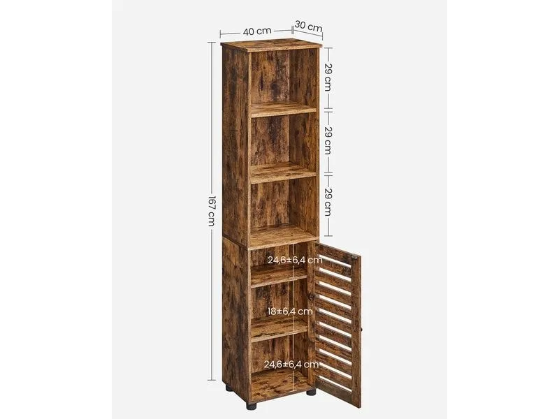 VASAGLE Vitrine 40 x 167 cm, Braun VASAGLE Vitrine 40 x 167 cm, Braun