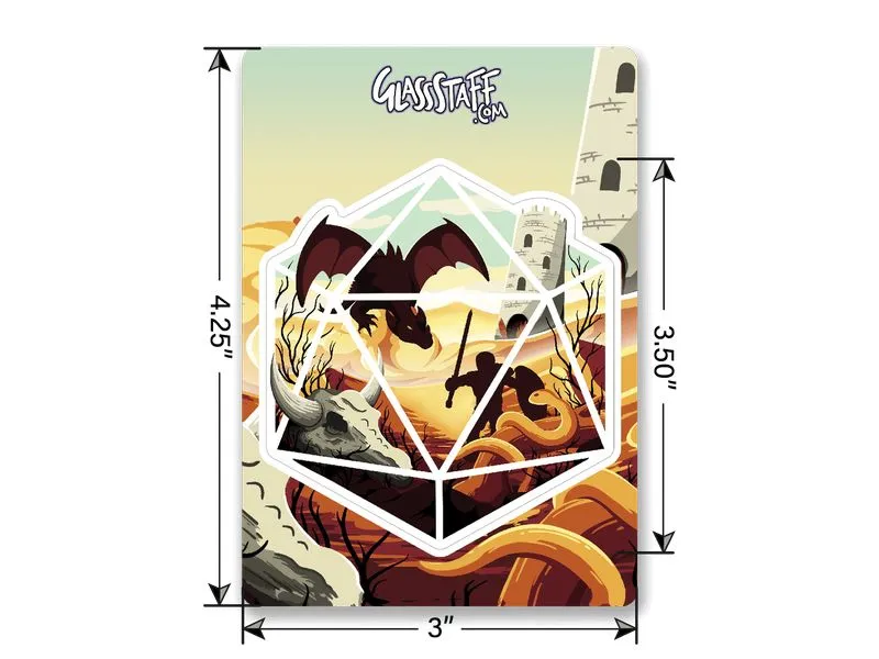 Glass Staff Dragon D20 Sticker Mehrfarbig Glass Staff Dragon D20 Sticker Mehrfarbig