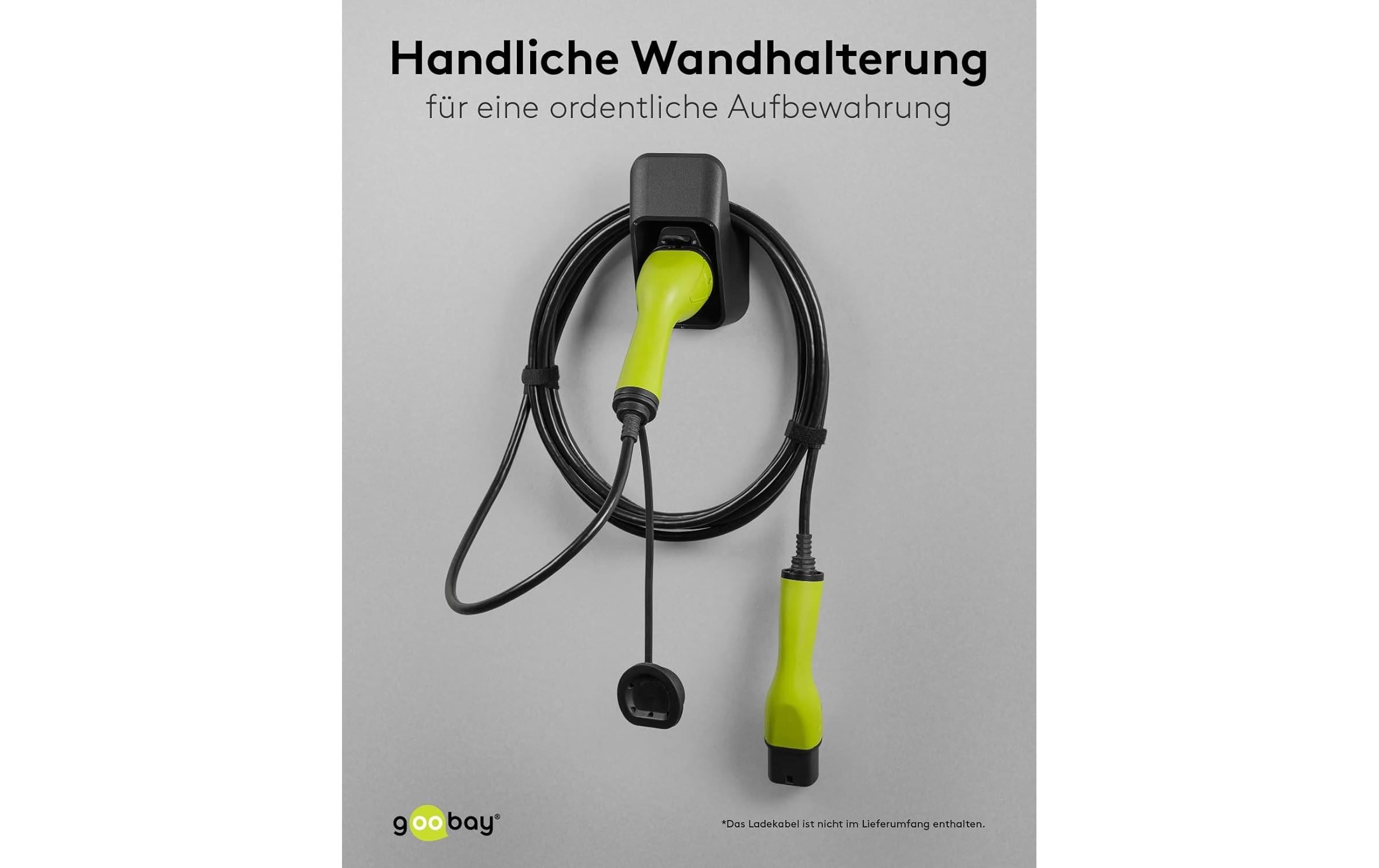 Goobay Wandhalterung mit Kabelablage für Ladekabel Typ-2