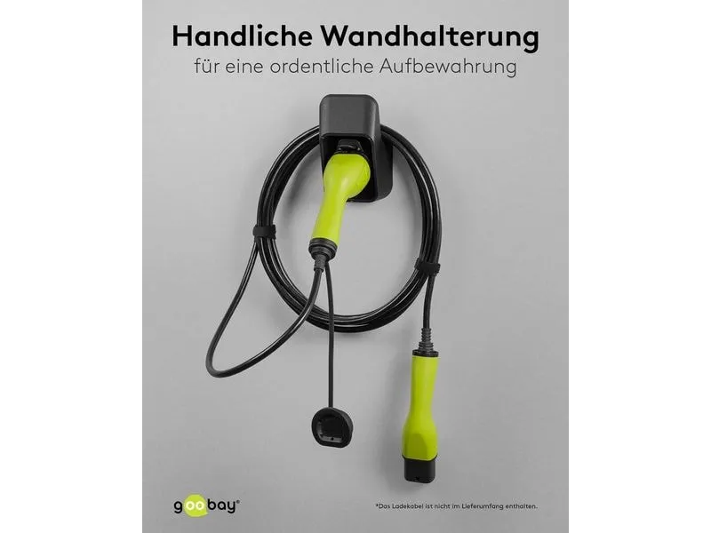Goobay Wandhalterung mit Kabelablage für Ladekabel Typ-2 Goobay Wandhalterung mit Kabelablage für Ladekabel Typ-2