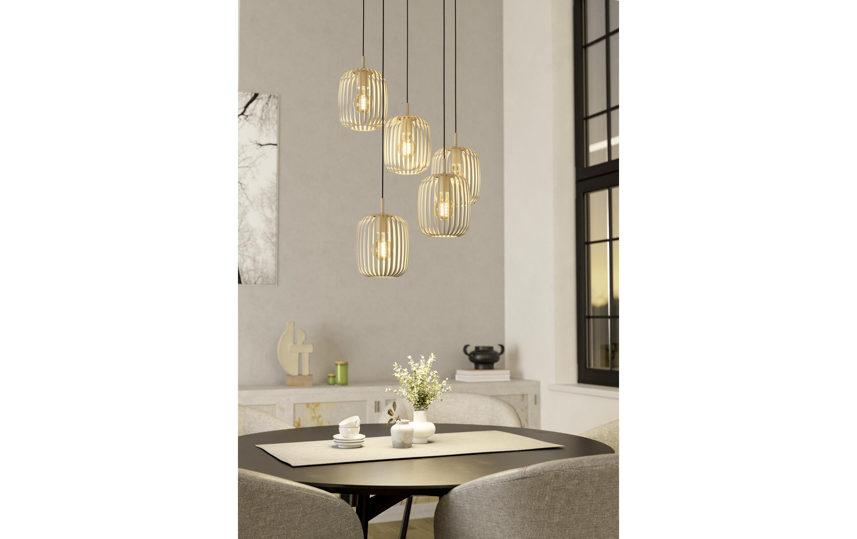 EGLO Leuchten Pendelleuchte ROMAZZINA beige exkl. E27 5x40W EGLO Leuchten Pendelleuchte ROMAZZINA beige exkl. E27 5x40W