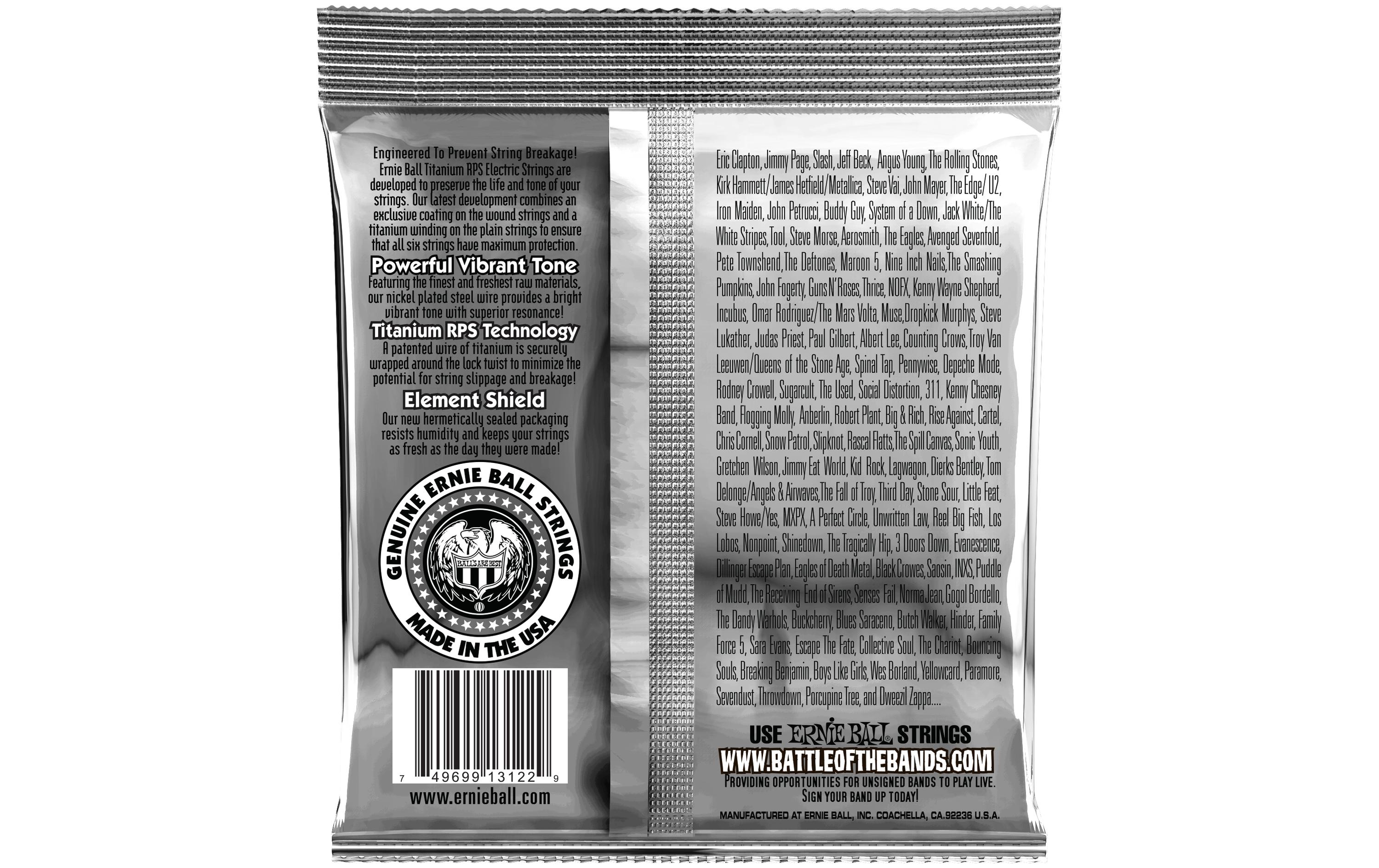 Ernie Ball Gitarrensaiten 3122 Slinky Coated Titanium – Hybrid 09-46