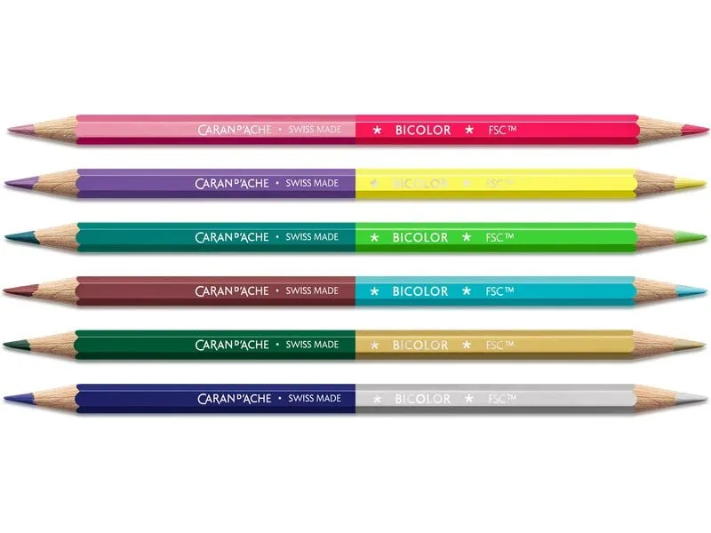 Caran d'Ache Farbstifte Bicolor Claim Your Style 5, 12 Farben, 6 Stifte Caran d'Ache Farbstifte Bicolor Claim Your Style 5, 12 Farben, 6 Stifte