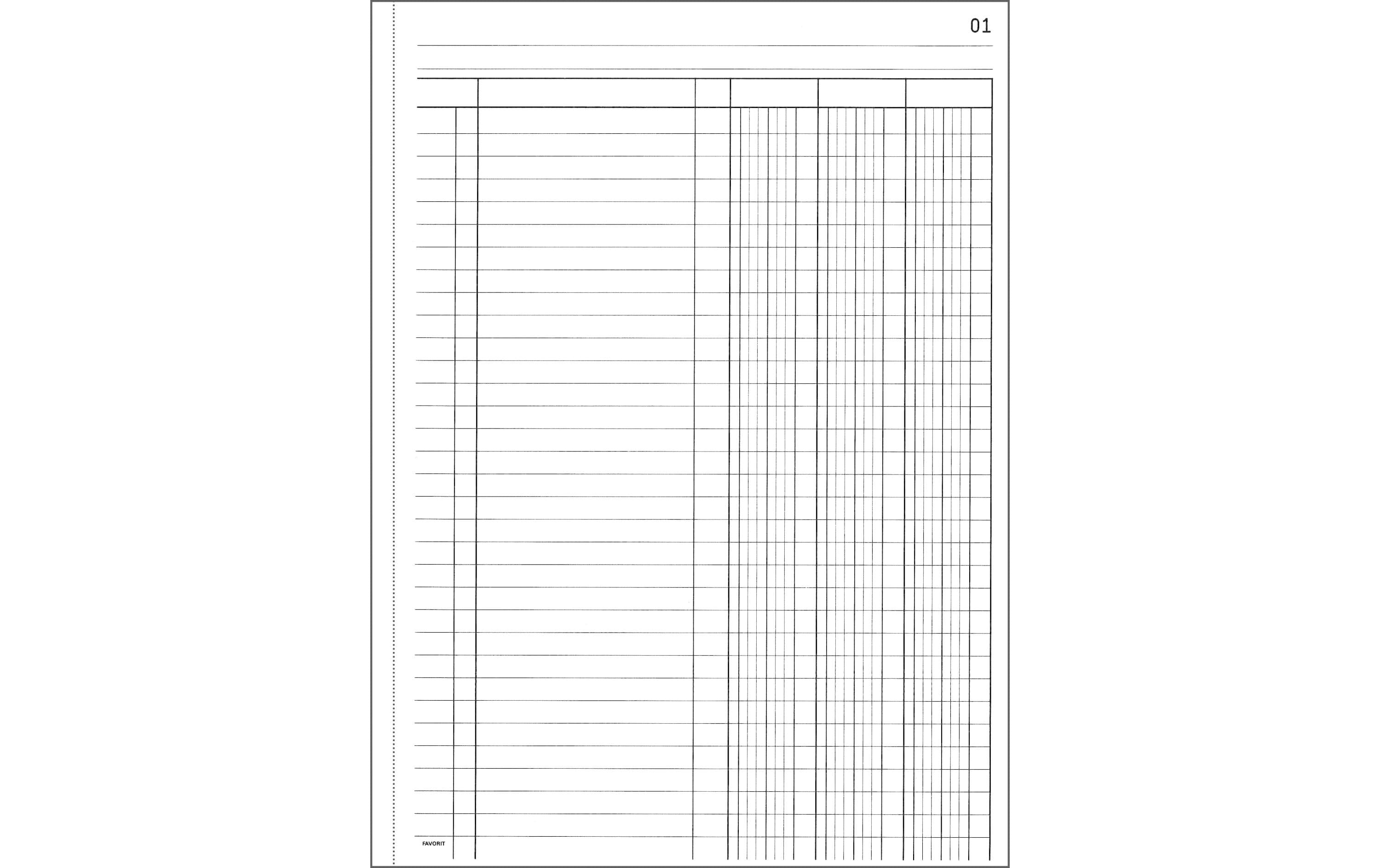 Favorit Durchschreibeblock 220 x 297 mm mit 3 Kolonnen, Weiss