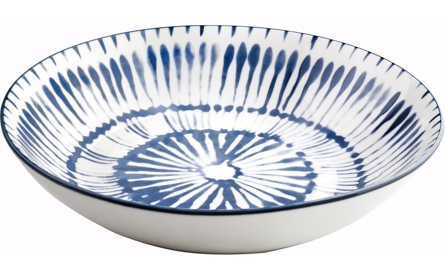 Ibili Teller-Set Zeeland 26.8-20-19.2 cm 12 Stück, Blau/Weiss