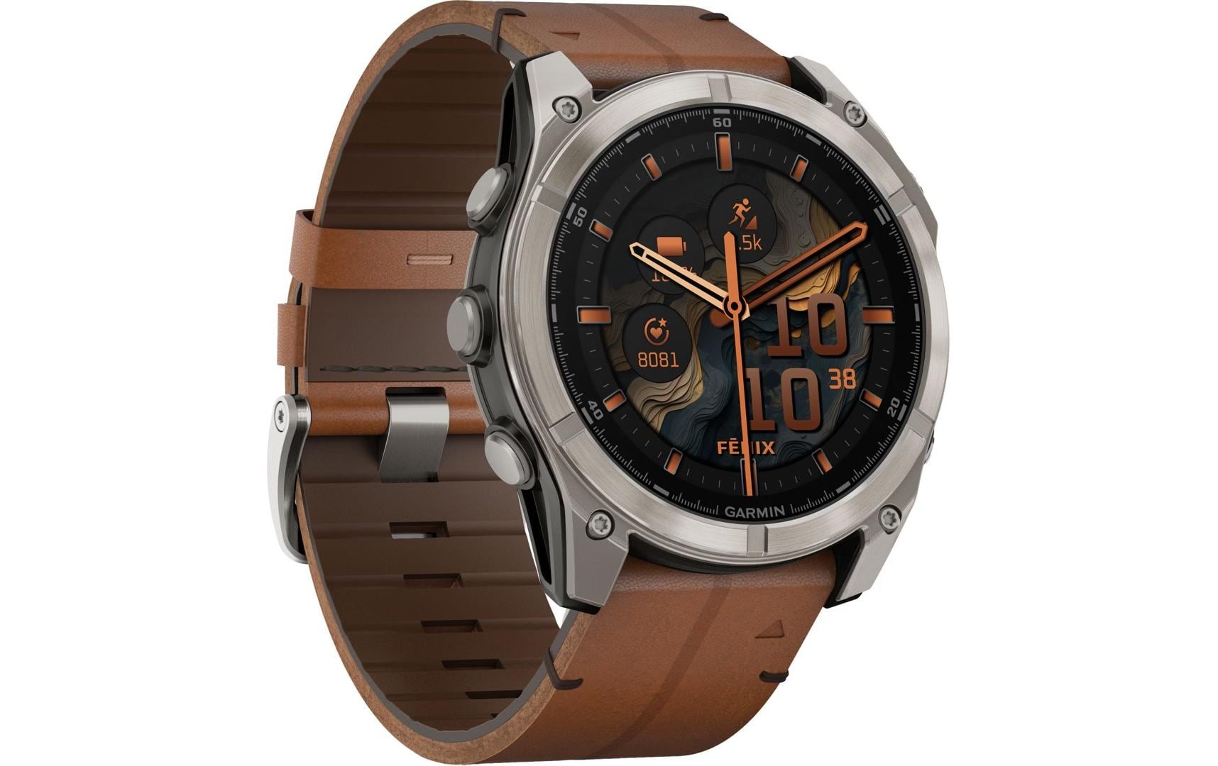 GARMIN Sportuhr Fenix 8 AMOLED Sapphire, 51 mm Braun