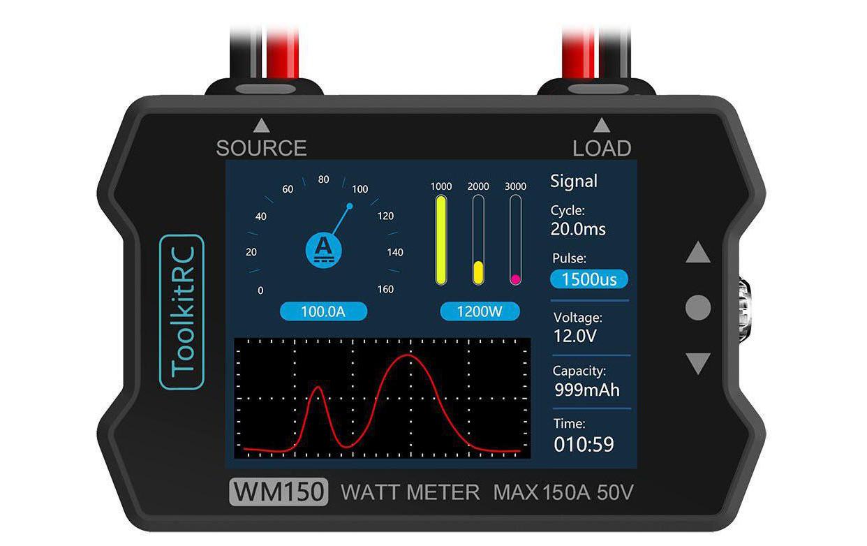 ToolkitRC Akkutester WM150 Advanced Watt & Power Meter ToolkitRC Akkutester WM150 Advanced Watt & Power Meter