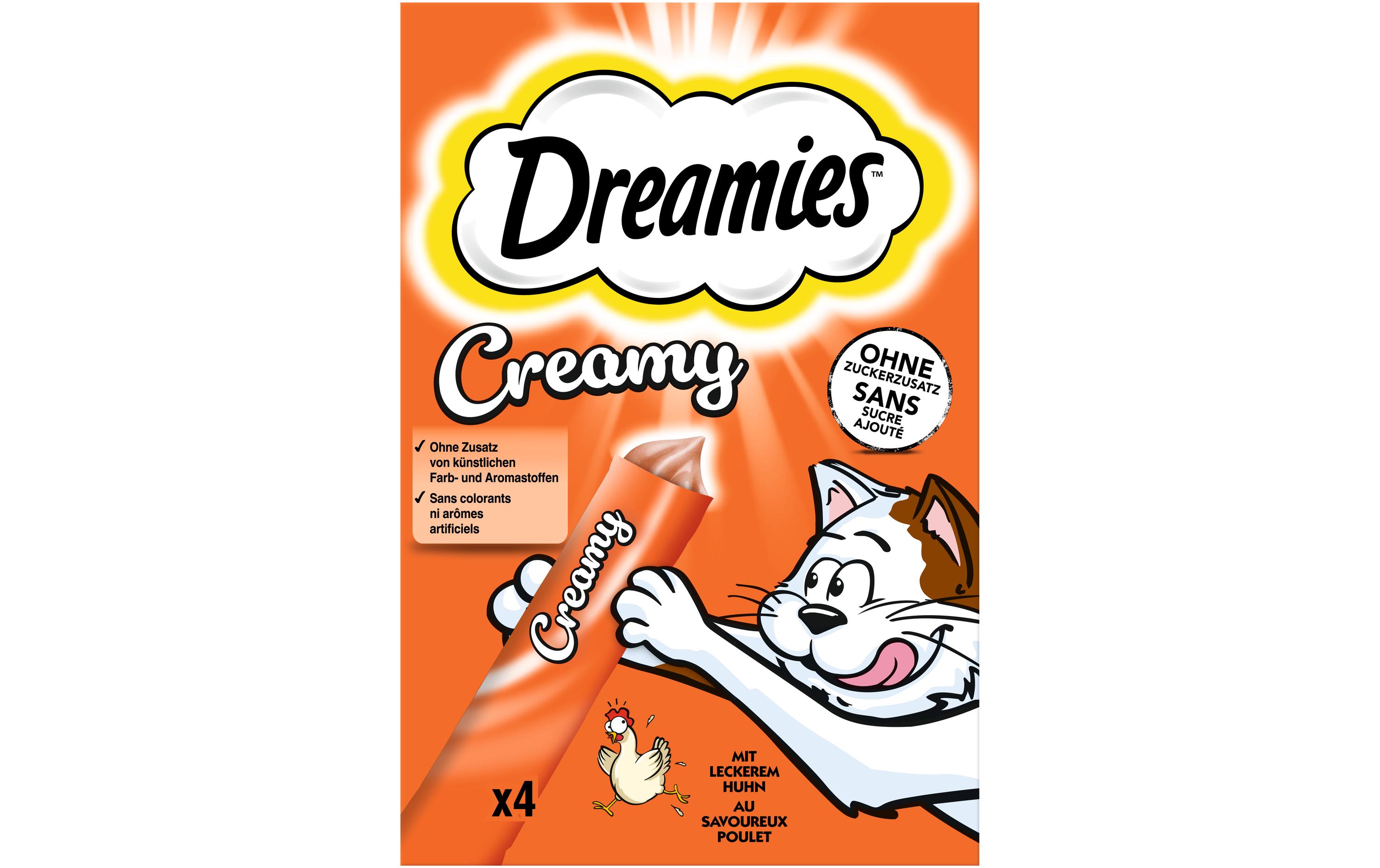 Dreamies Katzen-Snack Creamy Huhn, 4 x 10g