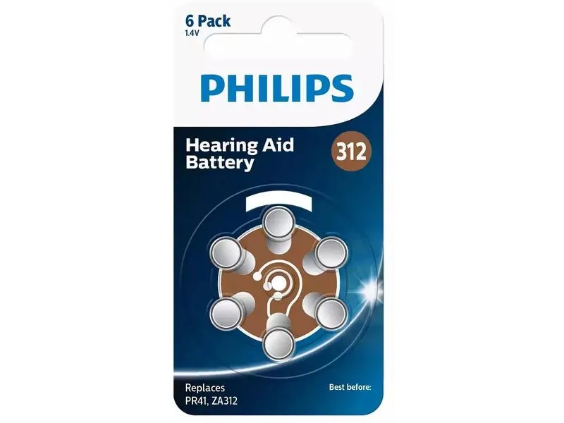 Philips Hörgerätbatterie ZA312 1 Stück