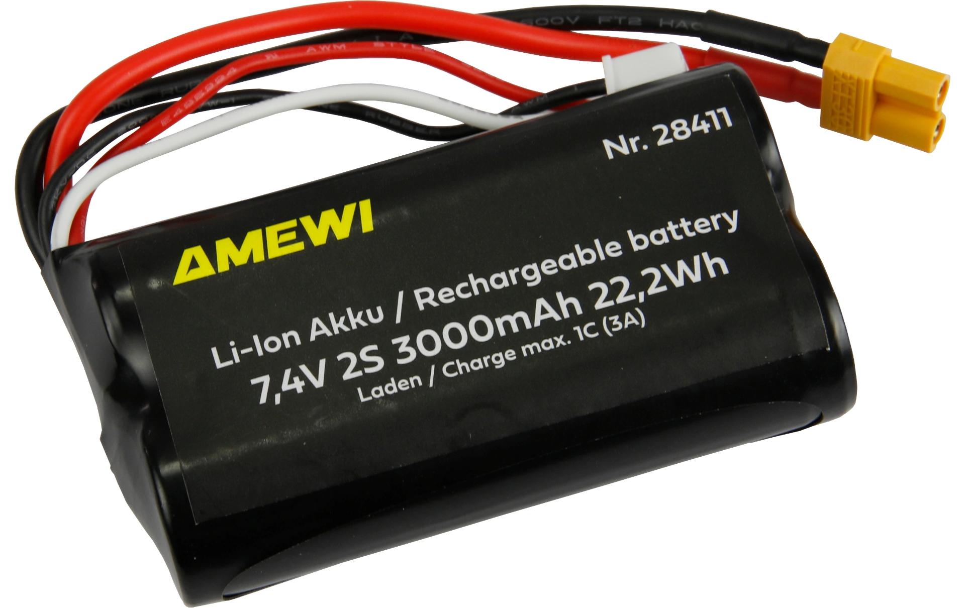 Amewi RC-Akku Li-Ion 2S 7.4 V 3000 mAh XT30 Amewi RC-Akku Li-Ion 2S 7.4 V 3000 mAh XT30