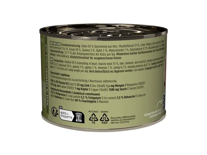 catz finefood Nassfutter No.15 Huhn & Fasan, 6 x 200 g
