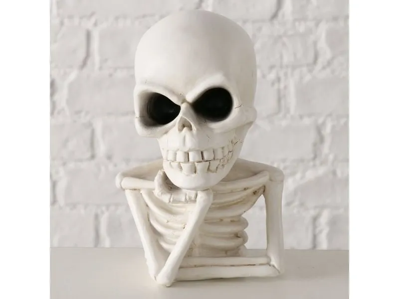 Boltze Aufsteller Skull 17 cm, Weiss