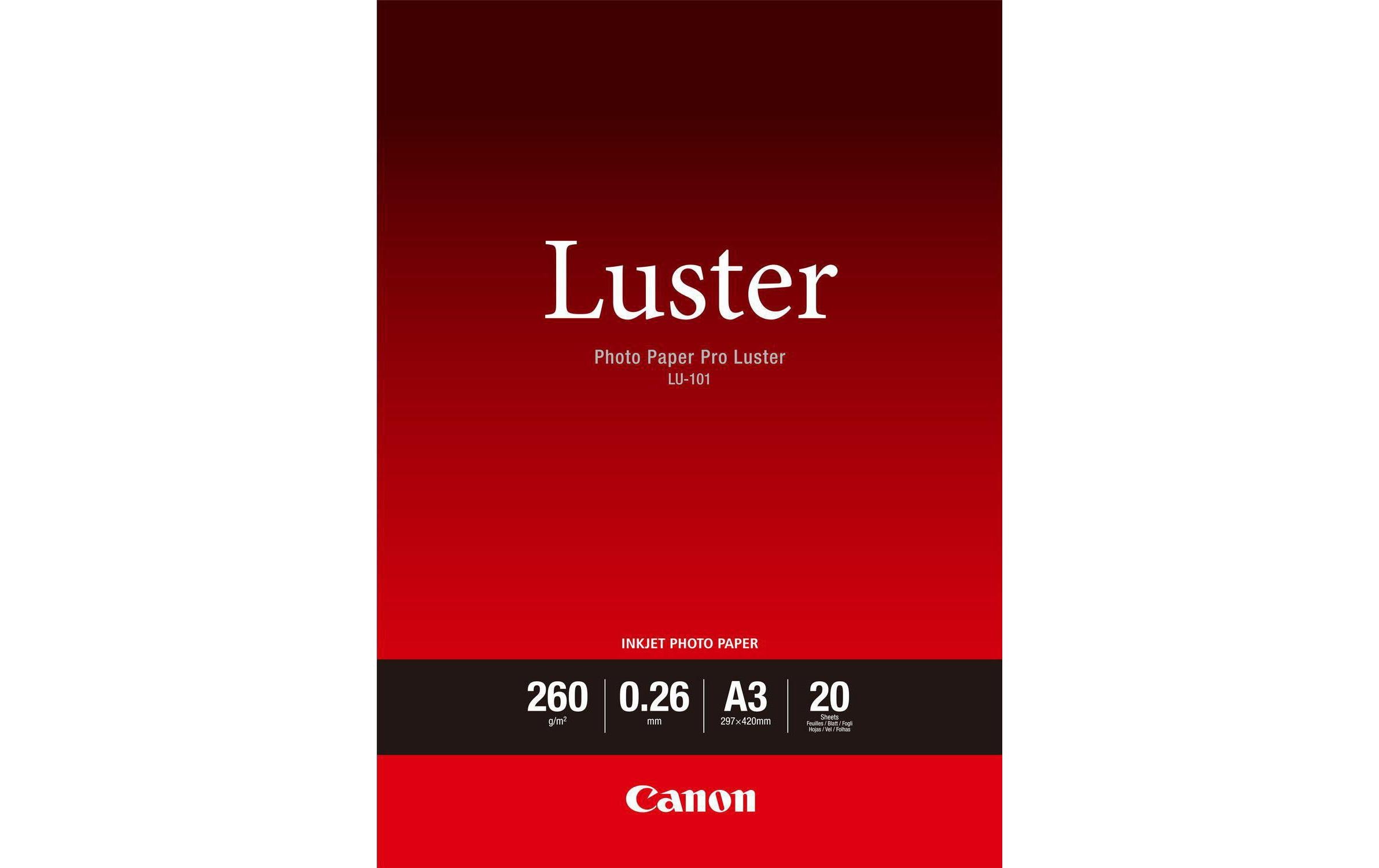 Canon Fotopapier LU-101 A3 260 g/m² 20 Stück Canon Fotopapier LU-101 A3 260 g/m² 20 Stück