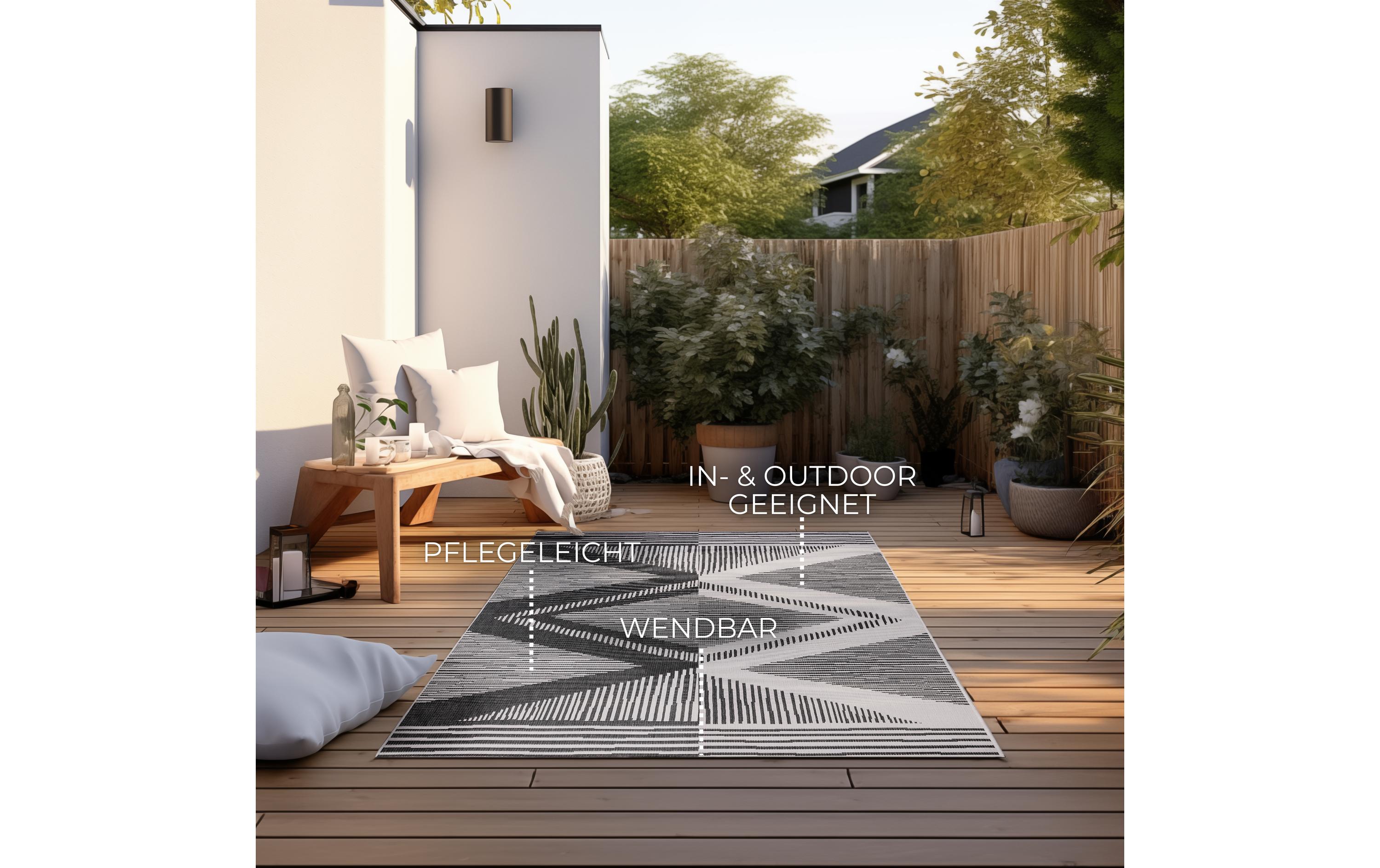 Elle Decoration Teppich Rhombus 160 x 230 cm, Black